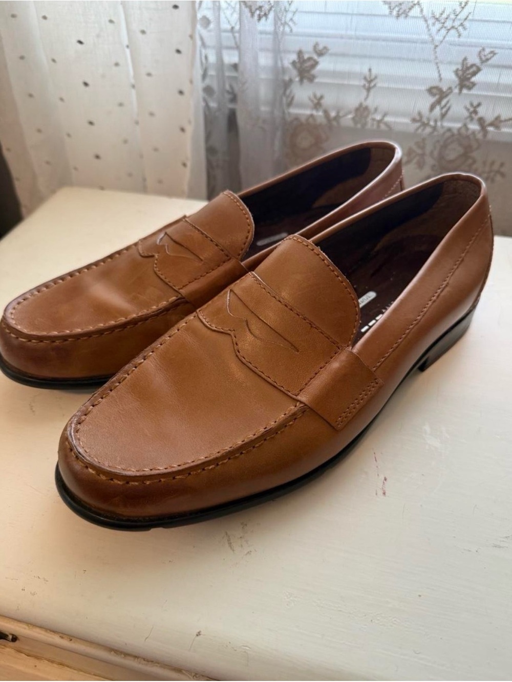 Rockport Walkability Brown Leather Slip-On Loafers Comfort Cushioned 9.5W